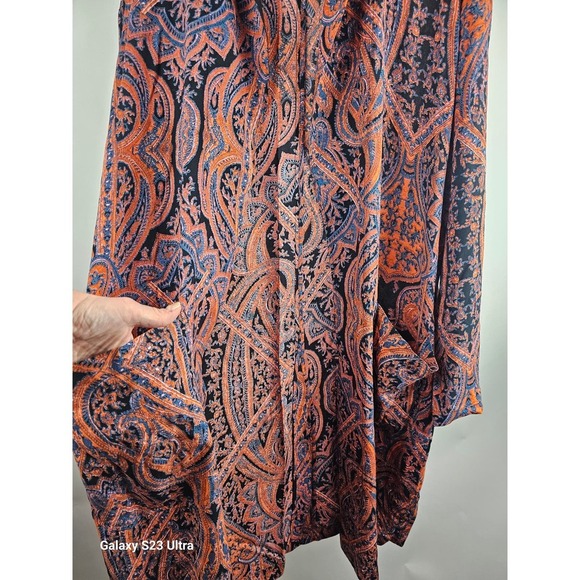 Free People, szS/P, house coat/kimono/ beach cover, paisley - Picture 5 of 7